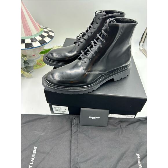 Men\'s Saint Laurent combat boots size 42 made in Italy NWT main image 4
